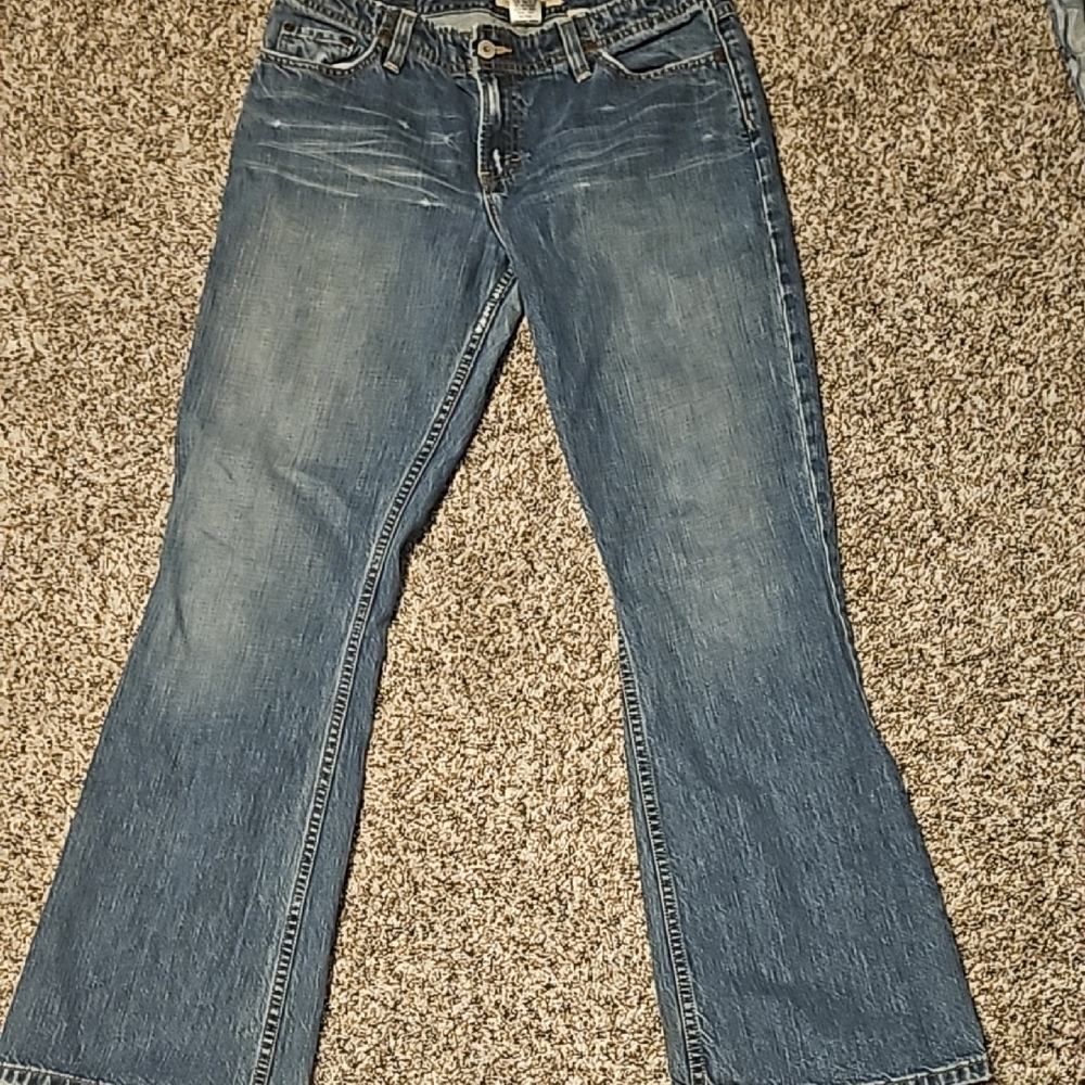 Bke Flare Leg Jeans with Contrast Stitching